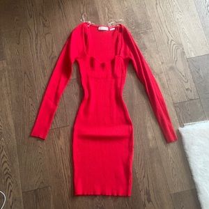 Most Flattering Red knit Dress